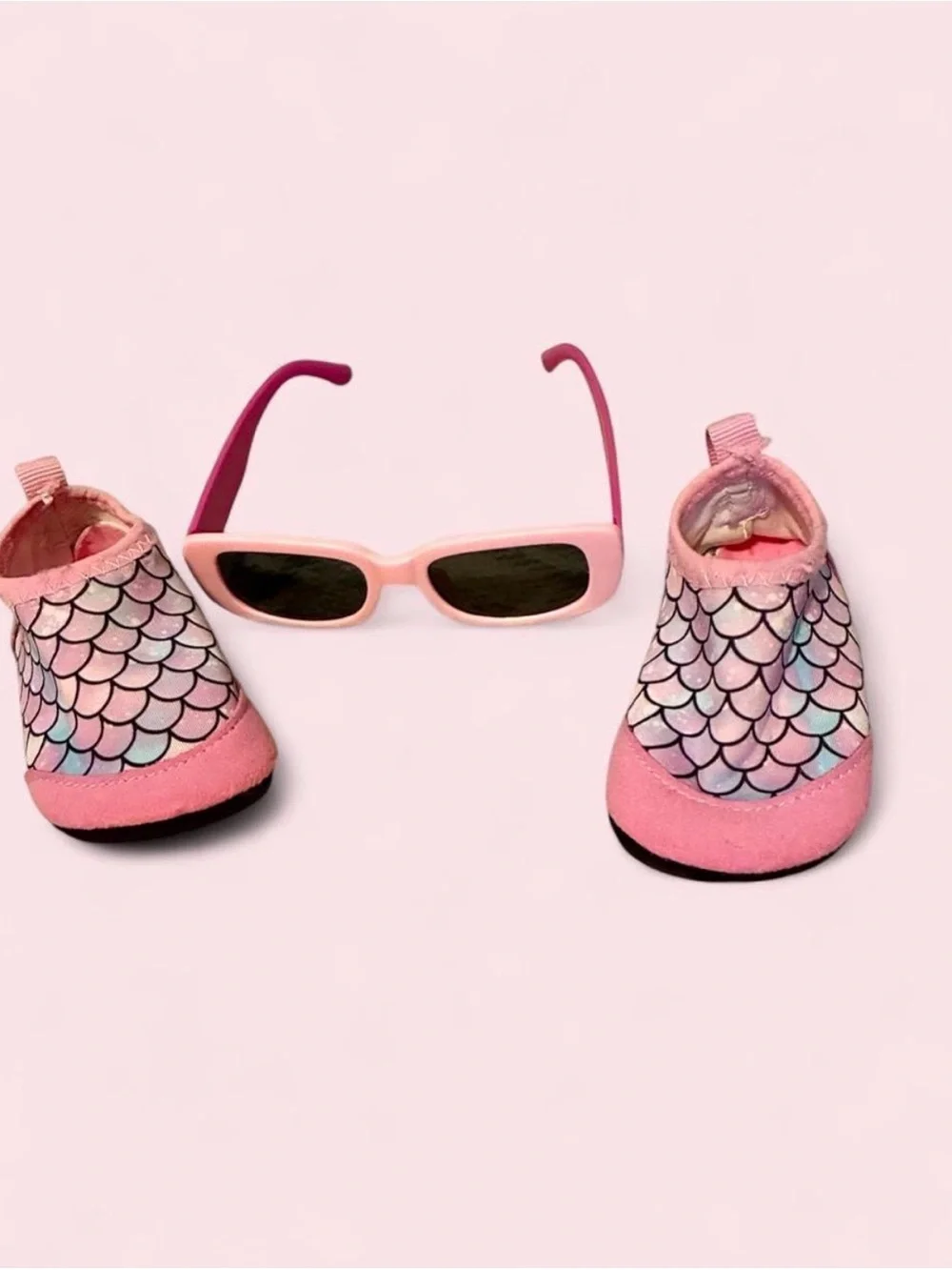 Kids Pink Mermaid Scale Slip-On Shoes